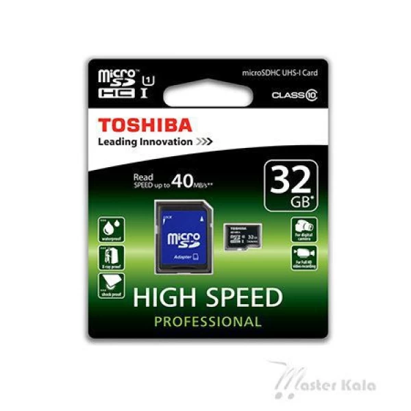 کارت حافظه میکرو اس دی 32 گیگابایت توشیبا Adapter+MicroSDHC UHS-I