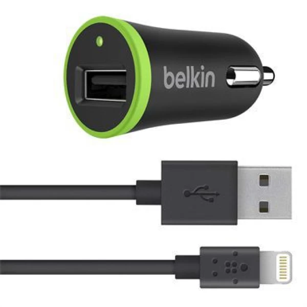 شارژر فندکی 1 پورت Belkin بلکین 2.1A با لایتینگ آیفون
