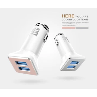 شارژر فندکی 2 پورت Emy امی MY-115 با کابل میکرو یو اس بی