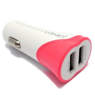 شارژر فندکی 2 پورت LDNIO الدینیو C332 با کابل میکرو یو اس بی