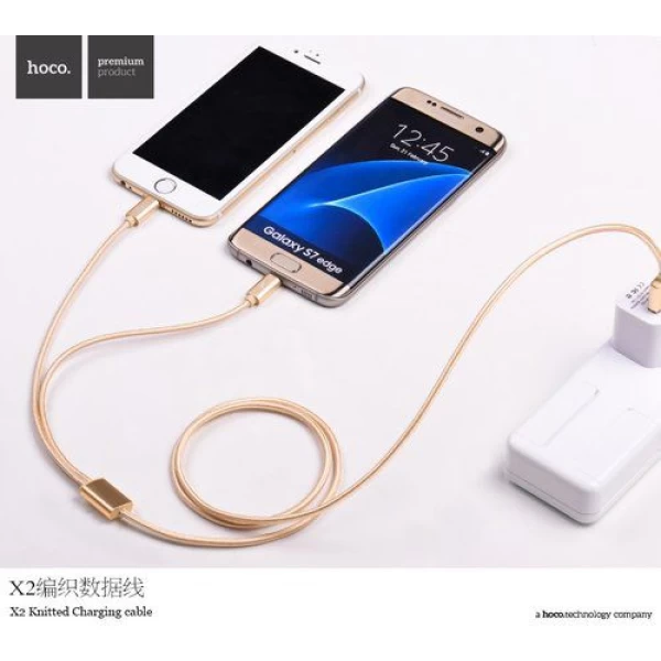 کابل دو کاره لایتنینگ و میکرو یو اس بی هوکو Hoco X2 ساختار کنفی