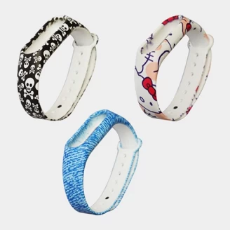 بند سیلیکونی طرح دار دستبند سلامتی شیائومی مدل Mi Band 2