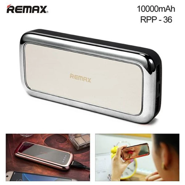 پاوربانک 10000 میلی آمپر ریمکس Remax Mirror RPP-36
