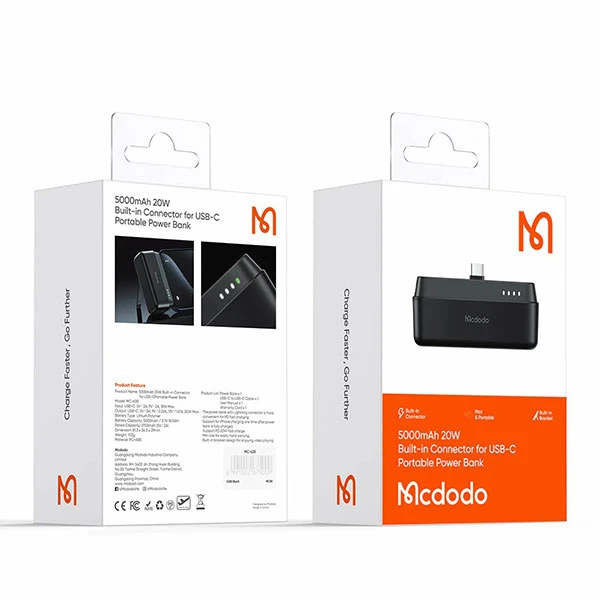 پاوربانک 5000 مک دو دو Mcdodo MC-6302 توان 20 وات همراه با کانکتور Type-C