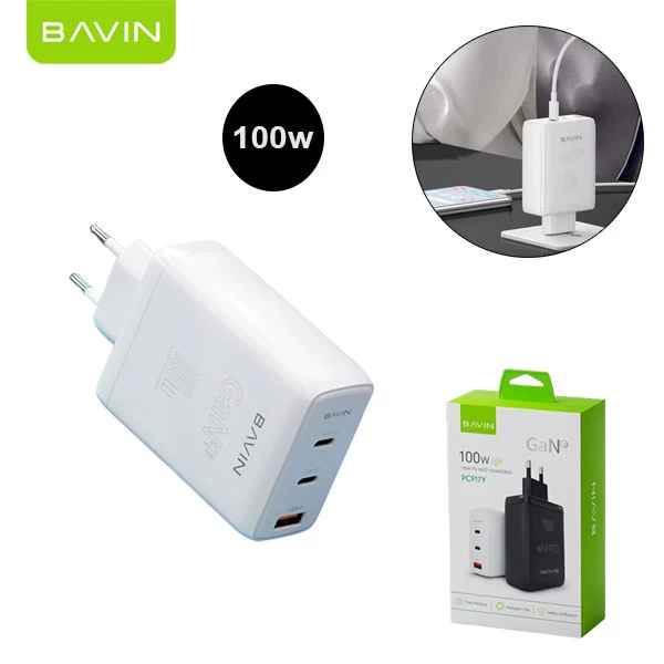شارژر دیواری باوین Bavin PC917Y GaN توان 100 وات 