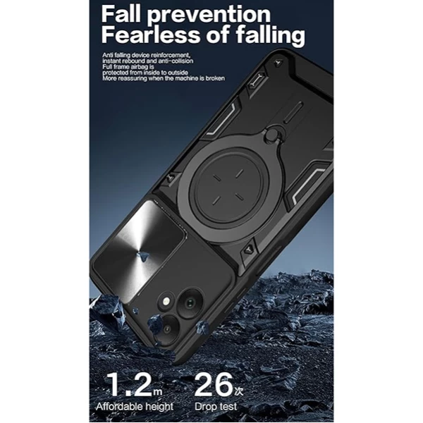 قاب ضد ضربه مگنتی Samsung Galaxy A06 Magnetic Support Case دارای محافظ دوربین