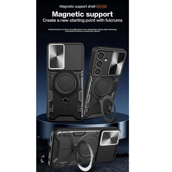 قاب ضد ضربه مگنتی Samsung Galaxy A35 Magnetic Support Case دارای محافظ دوربین