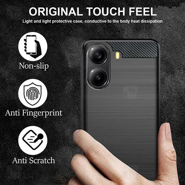قاب فیبر کربنی شیائومی Xiaomi Redmi Turbo 4 / Poco X7 Pro 5G Rugged Armor Fiber Carbon