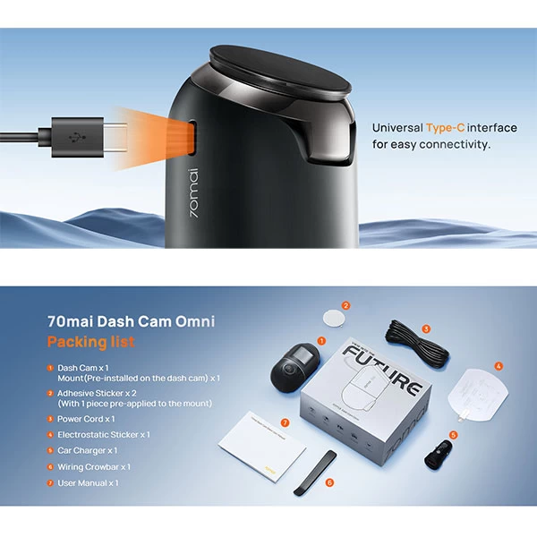 دوربین خودروی 360 درجه شیائومی Xiaomi 70mai Omni X200