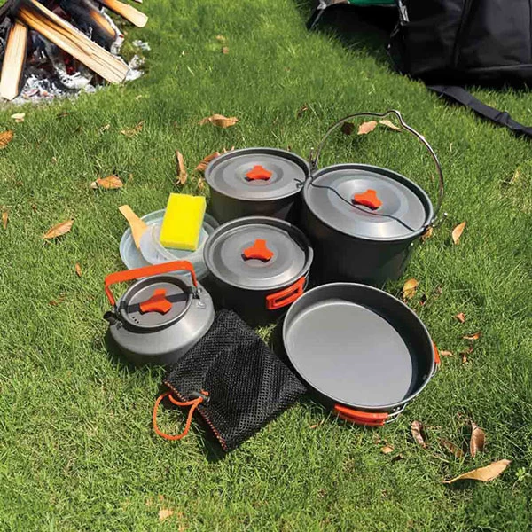 ست وسایل آشپزی کمپینگ گرین لاین Green Lion Portable Camping Cookware GNCMPCKSETOBK