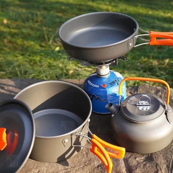 ست وسایل آشپزی کمپینگ گرین لاین Green Lion Portable Camping Cookware GNCMPCKSETOBK