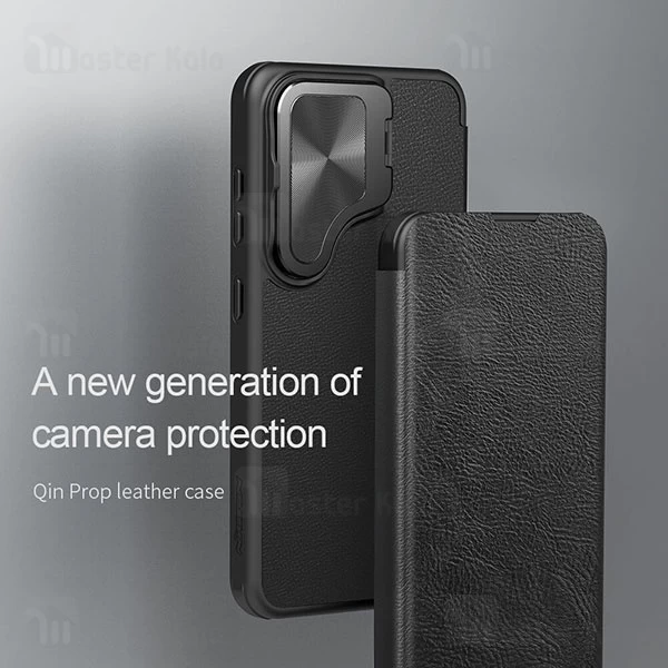 کیف چرمی نیلکین سامسونگ Samsung Galaxy S24 Nillkin Qin Prop Leather Case دارای محافظ دوربین