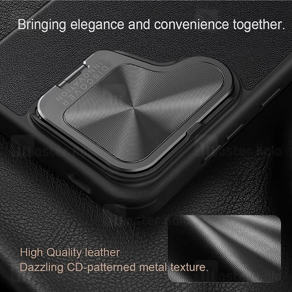 کیف چرمی نیلکین سامسونگ Samsung Galaxy S24 Nillkin Qin Prop Leather Case دارای محافظ دوربین