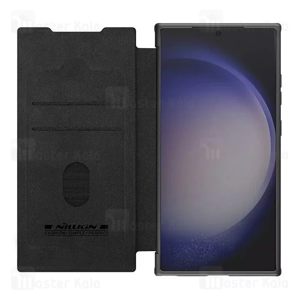کیف چرمی نیلکین سامسونگ Samsung Galaxy S24 Ultra Nillkin Qin Prop Leather Case دارای محافظ دوربین