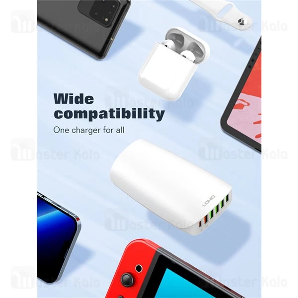 هاب شارژر 6 پورت الدینیو LDNIO A6573C توان 65 وات