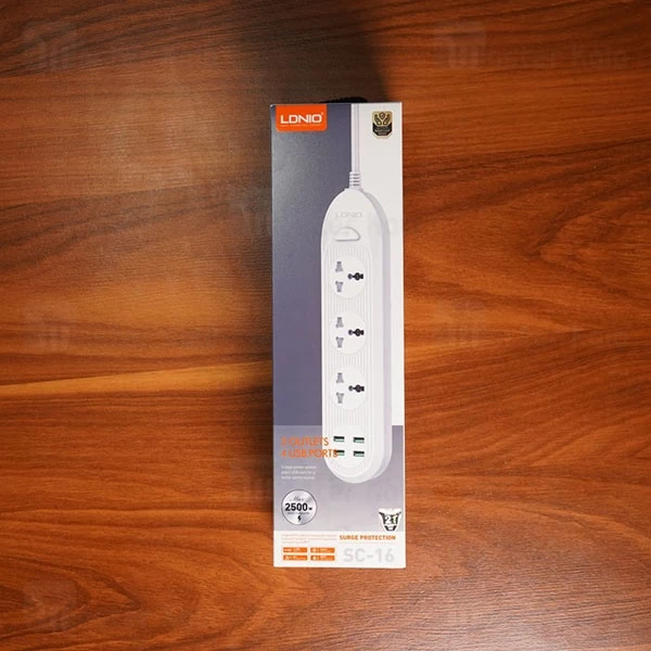 چند راهی برق و شارژر الدینیو LDNIO SC-16 دارای 4 پورت