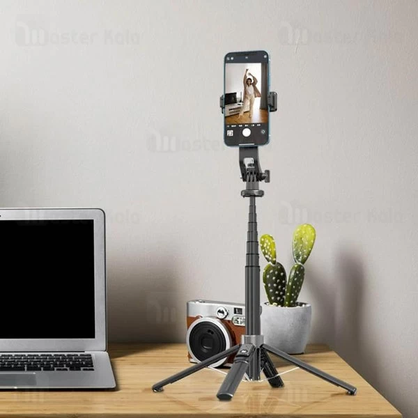 مونوپاد و سه پایه شاتر دار پرودو Porodo Dual Lighting Selfie Stick PD-SLSTL دارای چراغ جداشونده