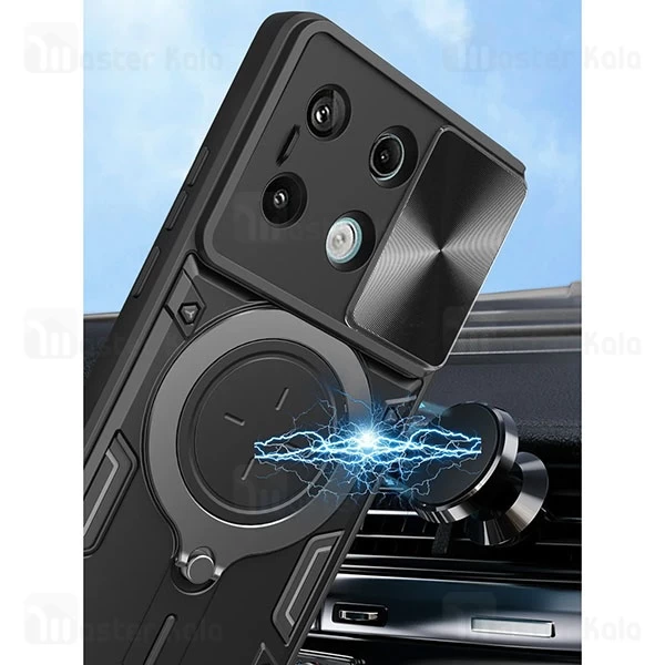 قاب ضد ضربه مگنتی Xiaomi Redmi Note 13 5G Magnetic Support Case دارای محافظ دوربین