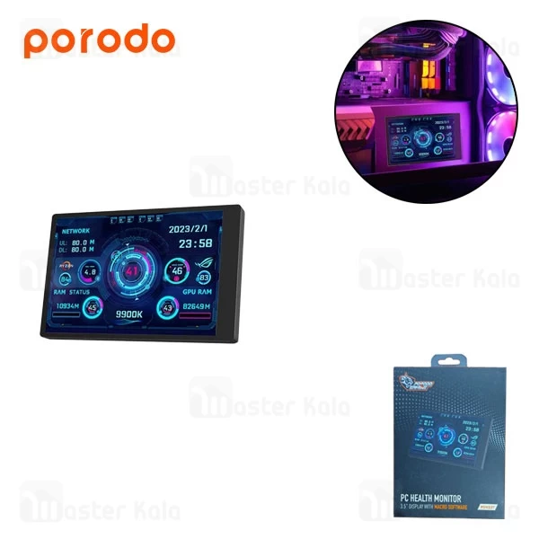 نمایشگر هوشمند گیمینگ پرودو Porodo PC Health Monitor 3.5 inch PDX537