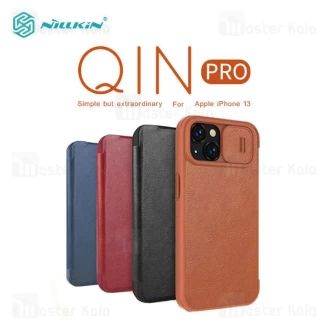 کیف چرمی نیلکین آیفون Apple iPhone 13 / iPhone 14 Nillkin Qin Pro Leather Case دارای محافظ دوربین