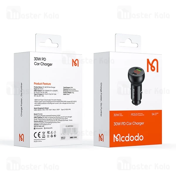 شارژر فندکی مک دودو Mcdodo CC-681 QC3.0 PD3.0 Car Charger توان 30 وات