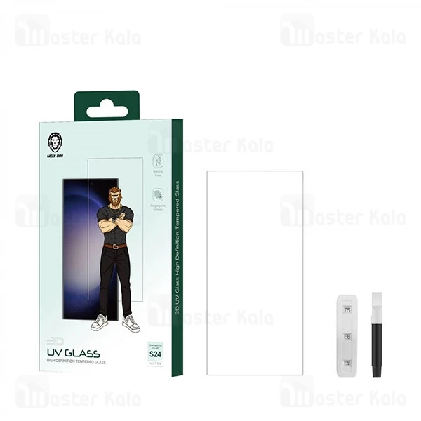 گلس تمام صفحه یو وی گرین لاین Samsung Galaxy S24 Ultra Green Lion 3D UV Glass