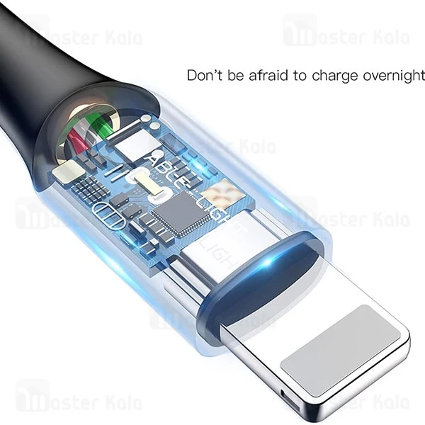 کابل لایتنینگ هوشمند بیسوس Baseus C-Shaped Light Intelligent Power-Off