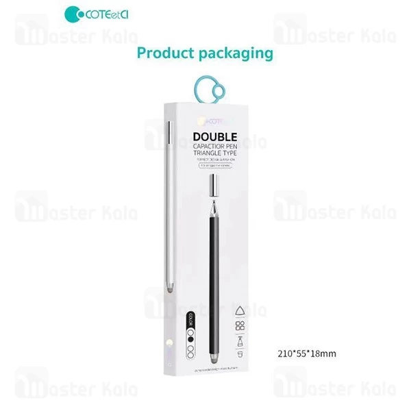 قلم لمسی کوتتسی Coteetci 62002 Double Capactior pen Triangle Type
