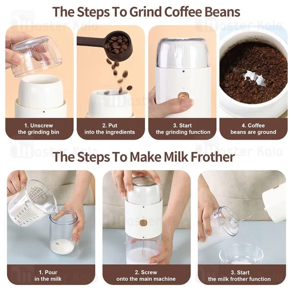 آسیاب قهوه و کف ساز شیر لپرسو LePresso 2 in 1 Coffee Grinder and Milk Frothing LPMFGRWH