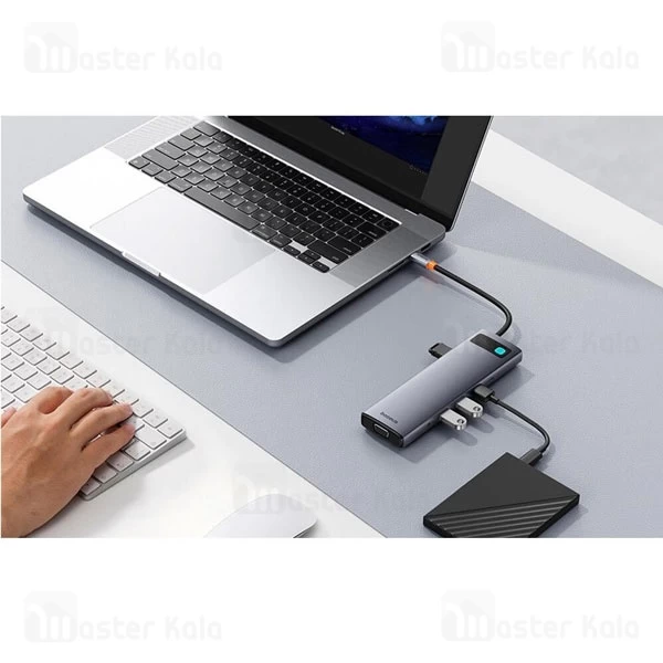 هاب Baseus Metal Gleam Series 11 in 1 Multifunctional Type-C HUB Docking Station BS-OH147