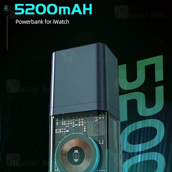 پاوربانک 5200 و شارژر دیواری گرین لاین Green Lion GNPBGANCH5K توان 20 وات دارای قابلیت شارژ اپل واچ