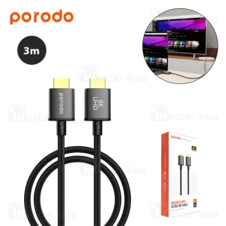 کابل HDMI پرودو Porodo 8K HDMI2.1 PD-8KHDM3 طول 3 متر