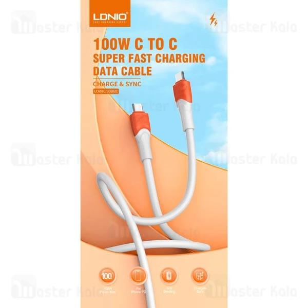 کابل Type-C به Type-C الدینیو Ldnio LC601c طول 1 متر توان 100 وات