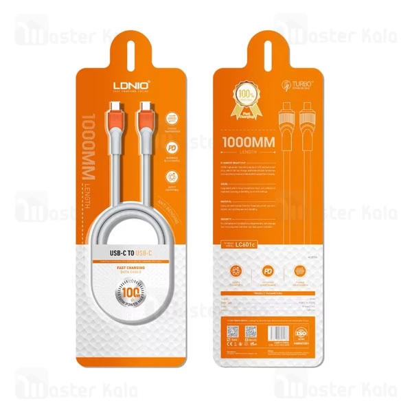 کابل Type-C به Type-C الدینیو Ldnio LC601c طول 1 متر توان 100 وات
