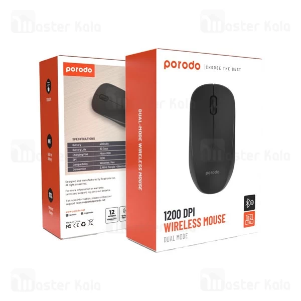 موس بلوتوثی دو حالته پرودو Porodo Wireless Mouse PD-WBRM12 