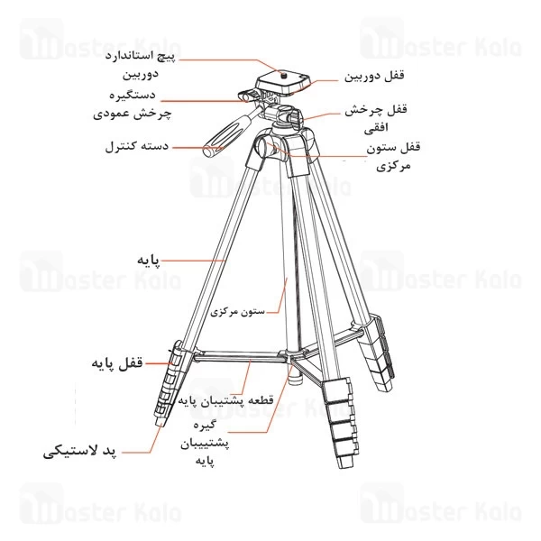 سه پایه دوربین و موبایل پرودو Porodo Professional Gimbal Tripod PD-TRPAL