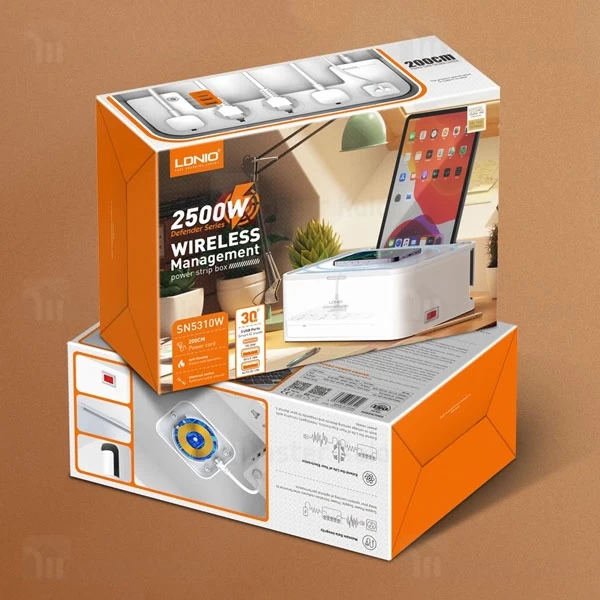 چند راهی برق و شارژر وایرلس الدینیو LDNIO SN5310W دارای 3 پورت