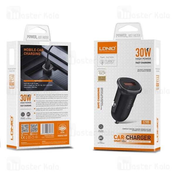 شارژر فندکی الدینیو Ldnio C105 توان 30 وات