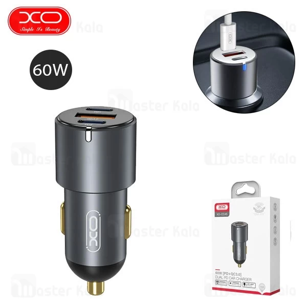 شارژر فندکی 3 پورت ایکس او XO Dual PD Car Charger CC45 توان 60 وات