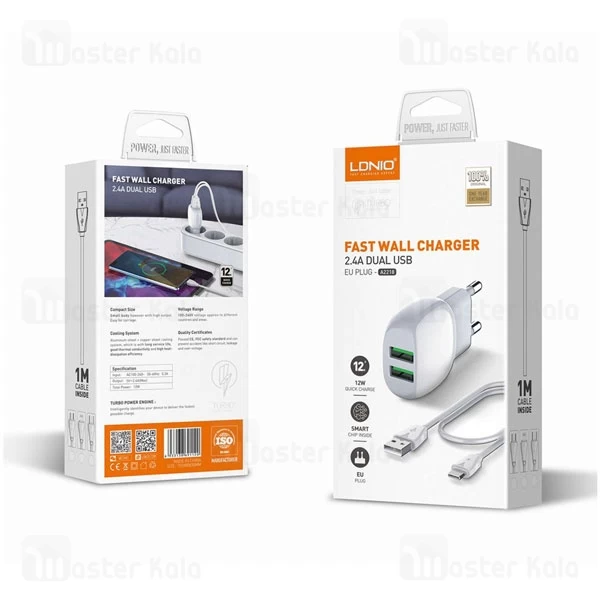 شارژر دیواری الدینیو Ldnio A2218 توان 12 وات 