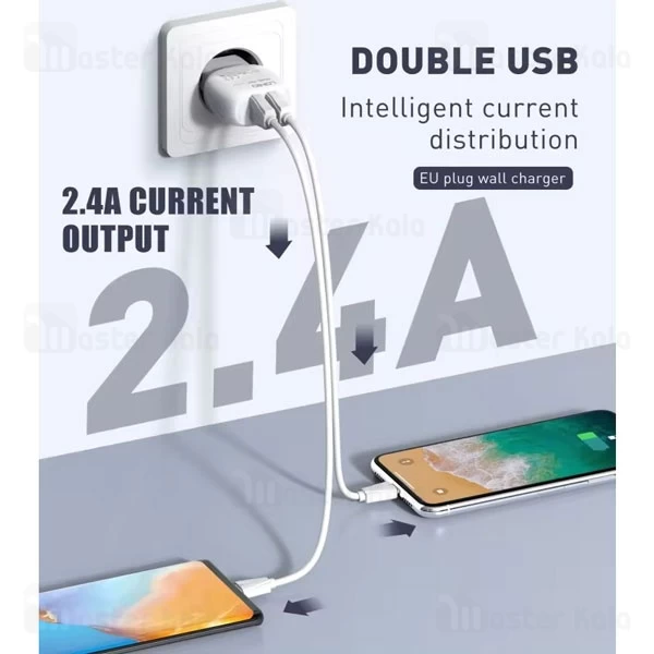 شارژر دیواری الدینیو Ldnio A2218 توان 12 وات 