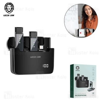 میکروفون بی سیم لایتنینگ گرین لاین Green Lion 2 in 1 Digital Display Microphone دارای 2 فرستنده