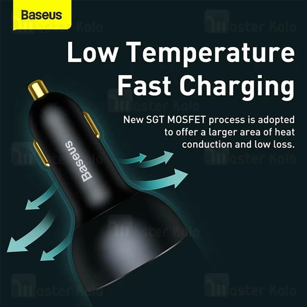 شارژر فندکی بیسوس Baseus TZCCZM-0G توان 160 وات با کابل Type C