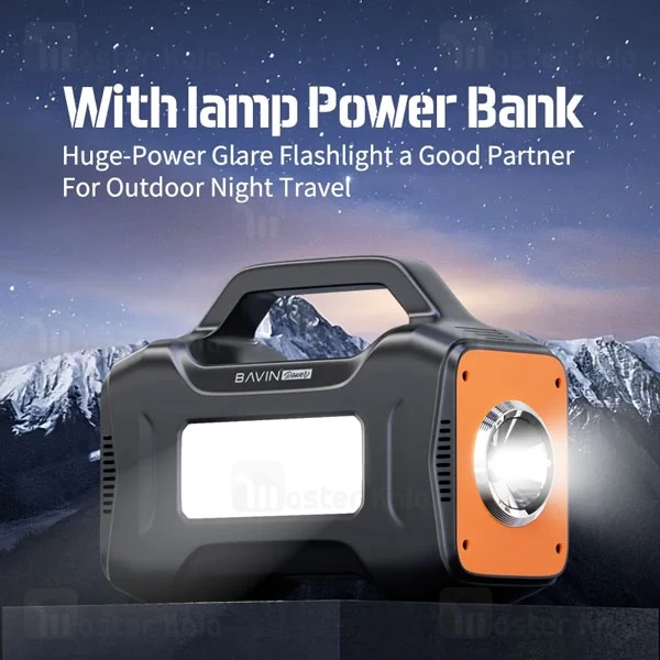 پاوربانک 12000 باوین Bavin PS03 Power Station همراه چراغ قوه