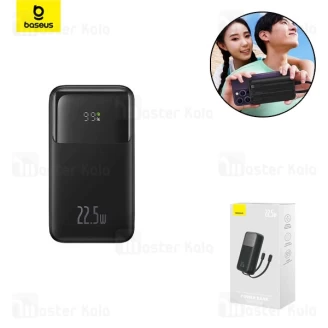 پاوربانک 20000 بیسوس Baseus PPMD20 Comet PPMD020103 توان 22.5 وات با 2 کابل متصل