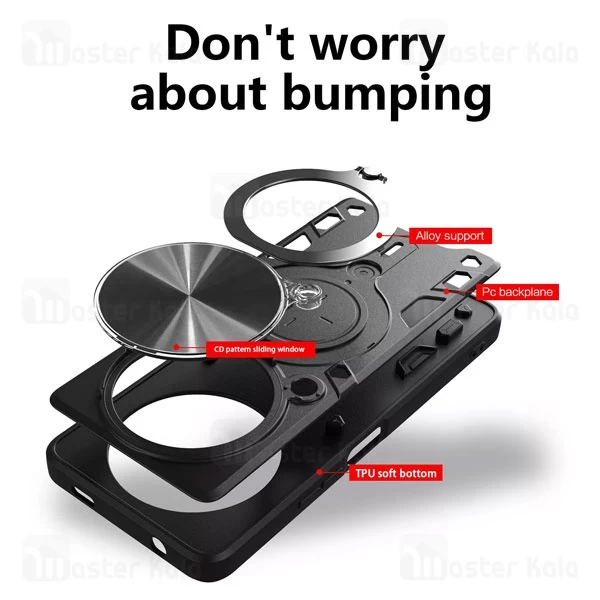 قاب ضد ضربه مگنتی Xiaomi Redmi A3 Magnetic Support Case دارای محافظ دوربین