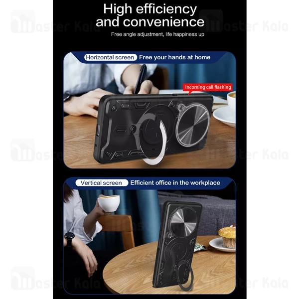 قاب ضد ضربه مگنتی Xiaomi Redmi A3 Magnetic Support Case دارای محافظ دوربین