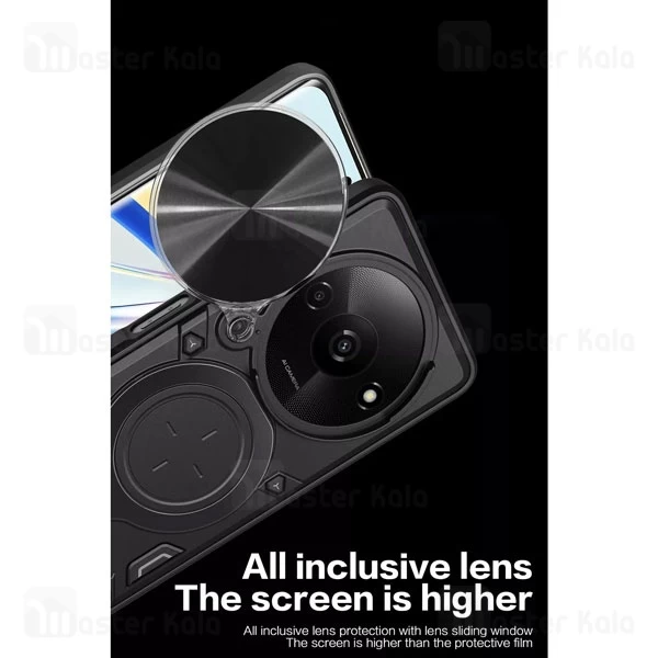 قاب ضد ضربه مگنتی Xiaomi Redmi A3 Magnetic Support Case دارای محافظ دوربین