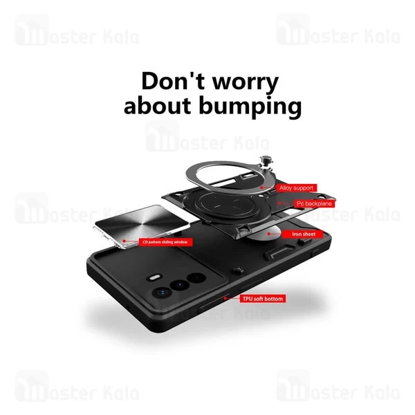 قاب ضد ضربه مگنتی هوآوی Huawei Nova Y71 Magnetic Support Case دارای محافظ دوربین