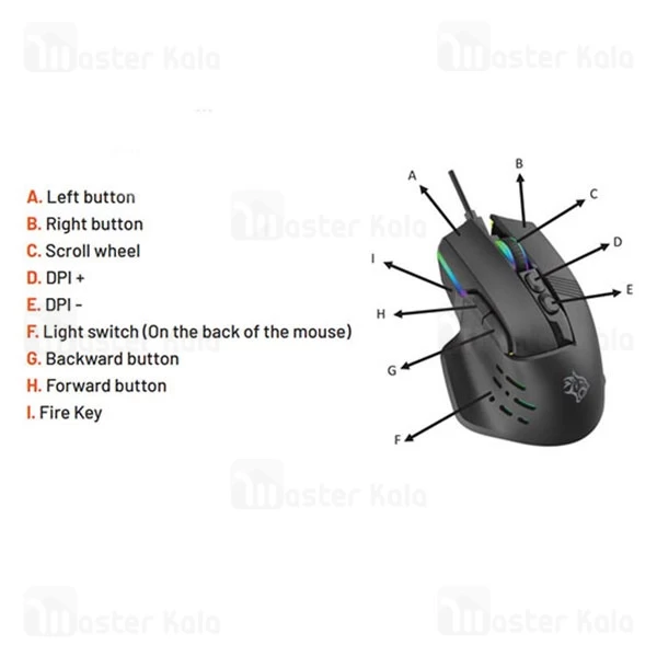 موس سیمی گیمینگ پرودو PDX320 Gaming Wired Mouse